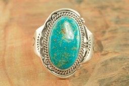 Genuine Manassa Turquoise Sterling Silver Ring
